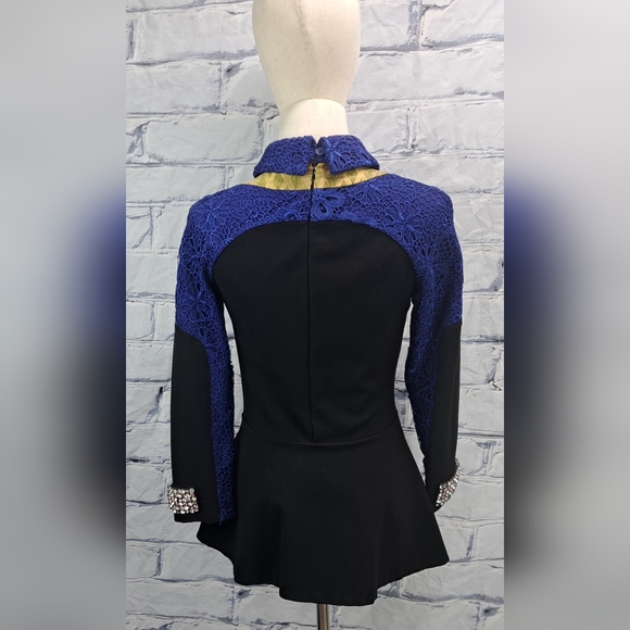 Givenchy Paris Women's Top Purple Black Crystals Italy Small - Picture 8 of 13